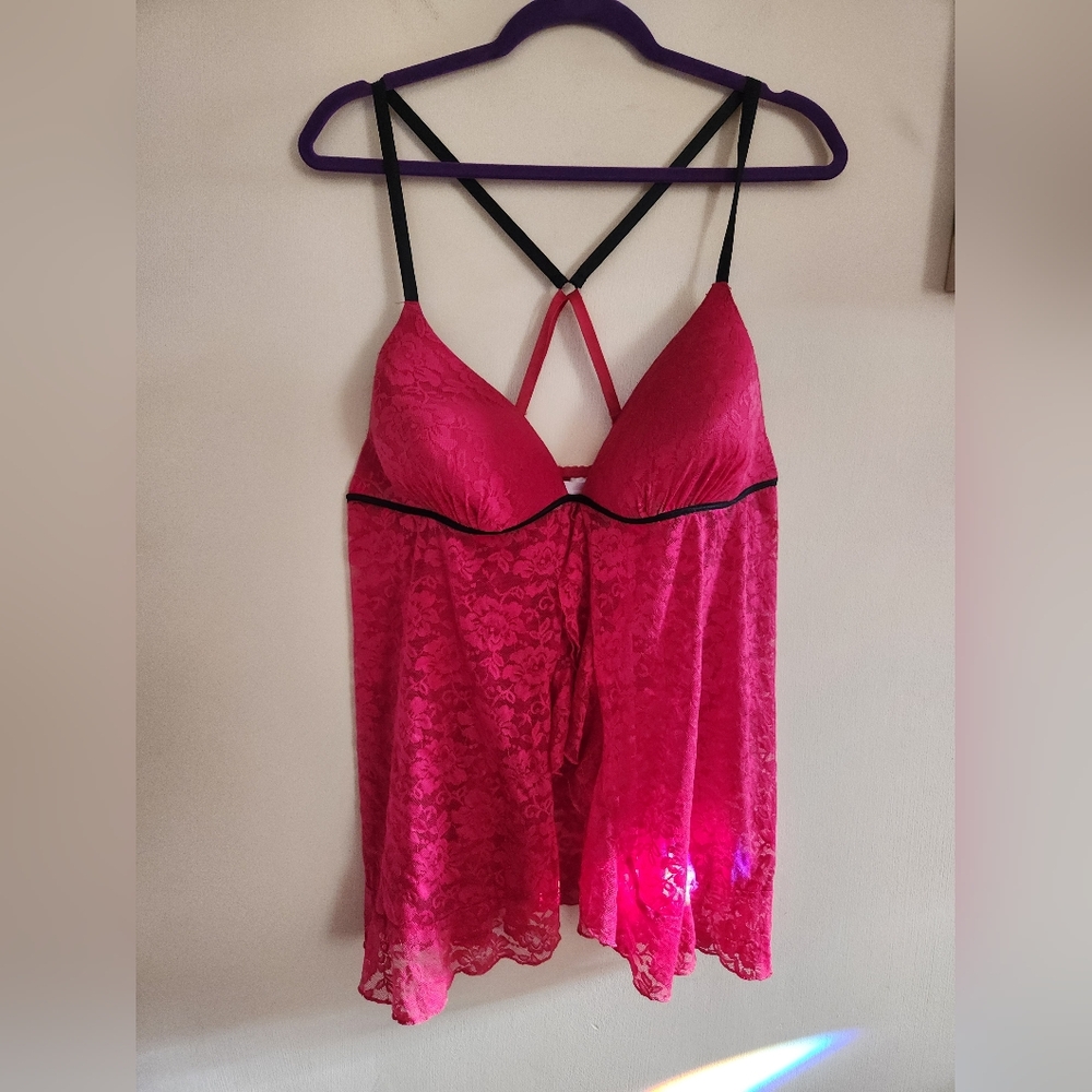 Secret Treasures Lingerie Lace Red 2X